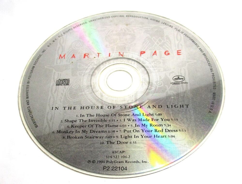 Martin Page In the House of Stone and Light 1994 Pop Rock Music CD Debut Album
